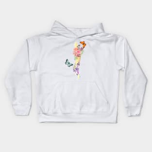 Floral Spine Anatomy Kids Hoodie